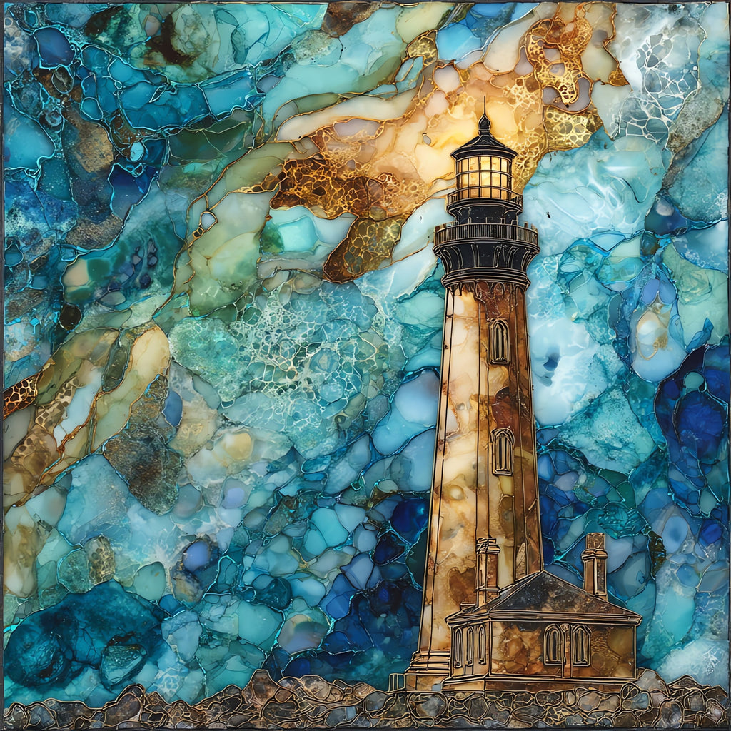 the New Cape Henry Lighthouse — ceramic art tile