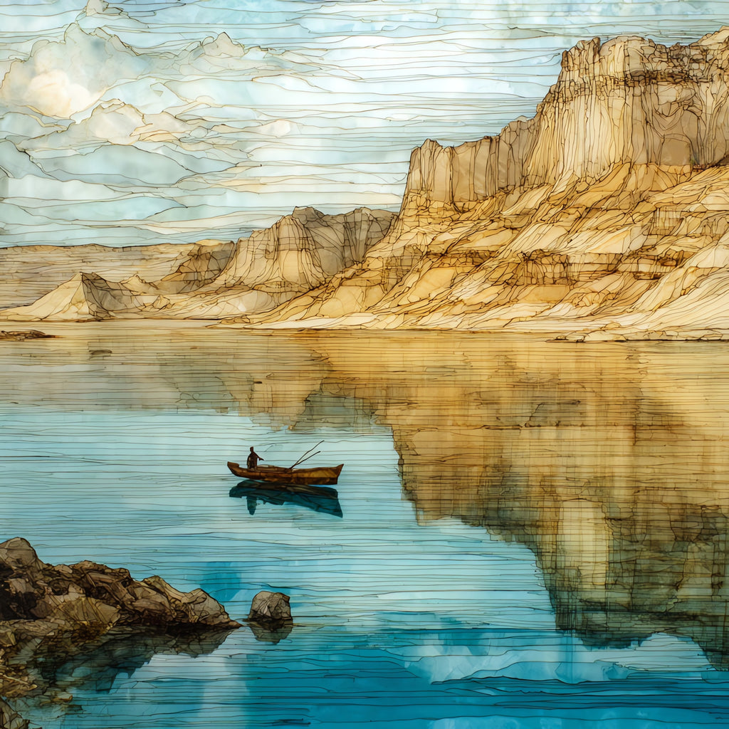 Fort Peck Lake — ceramic art tile