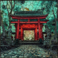 Imamiya Shrine Red Gate — ceramic art tile