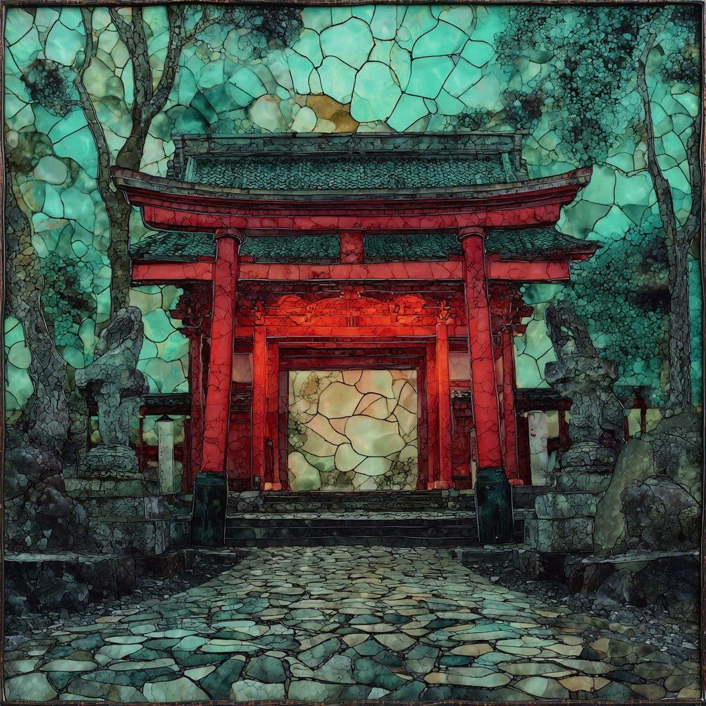 Imamiya Shrine Red Gate — ceramic art tile