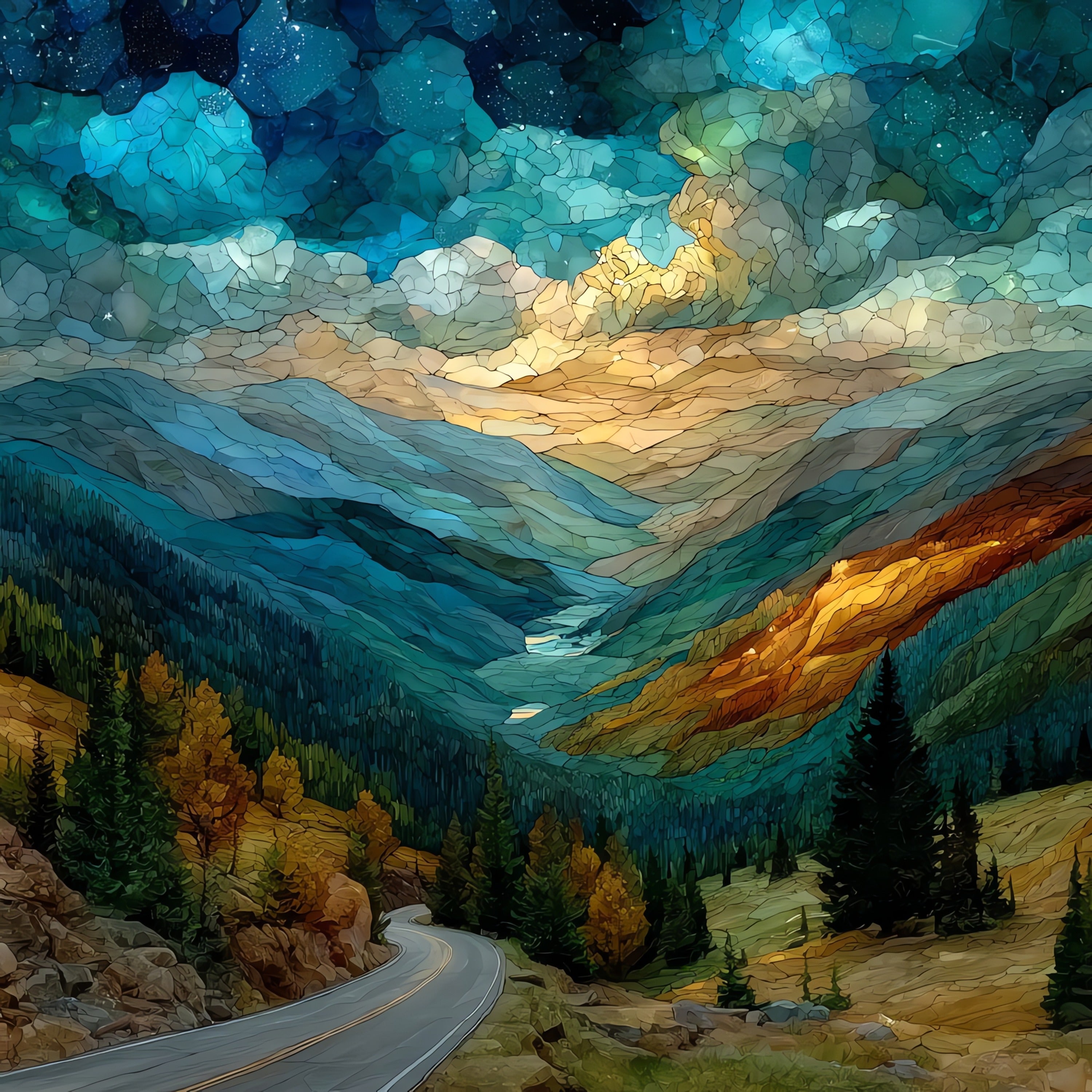 Many Parks Curve on — ceramic art tile