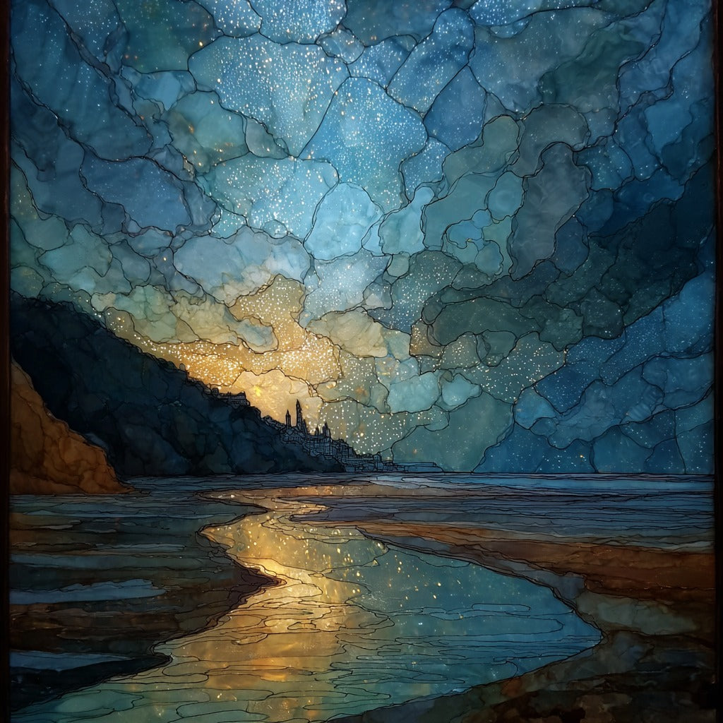 Sanlucar de Barrameda Estuary — ceramic art tile