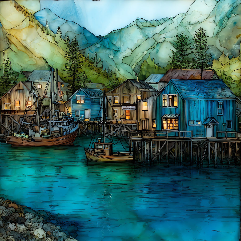 Halibut Cove — ceramic art tile