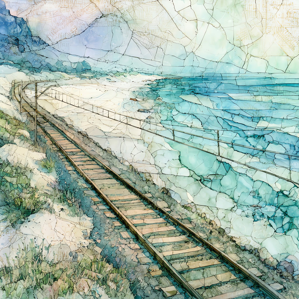 a False Bay beach of white — ceramic art tile