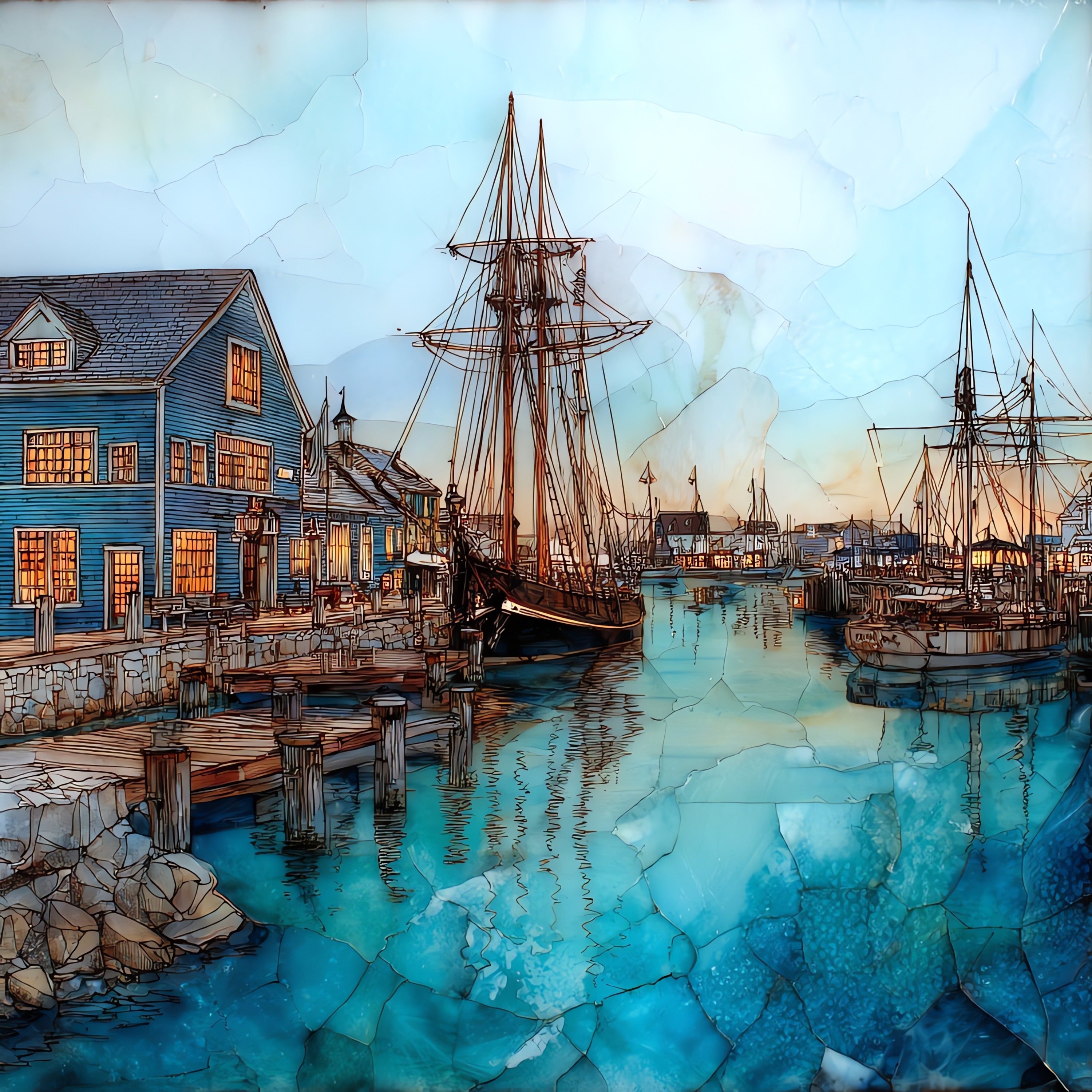 Bowen's Wharf — ceramic art tile