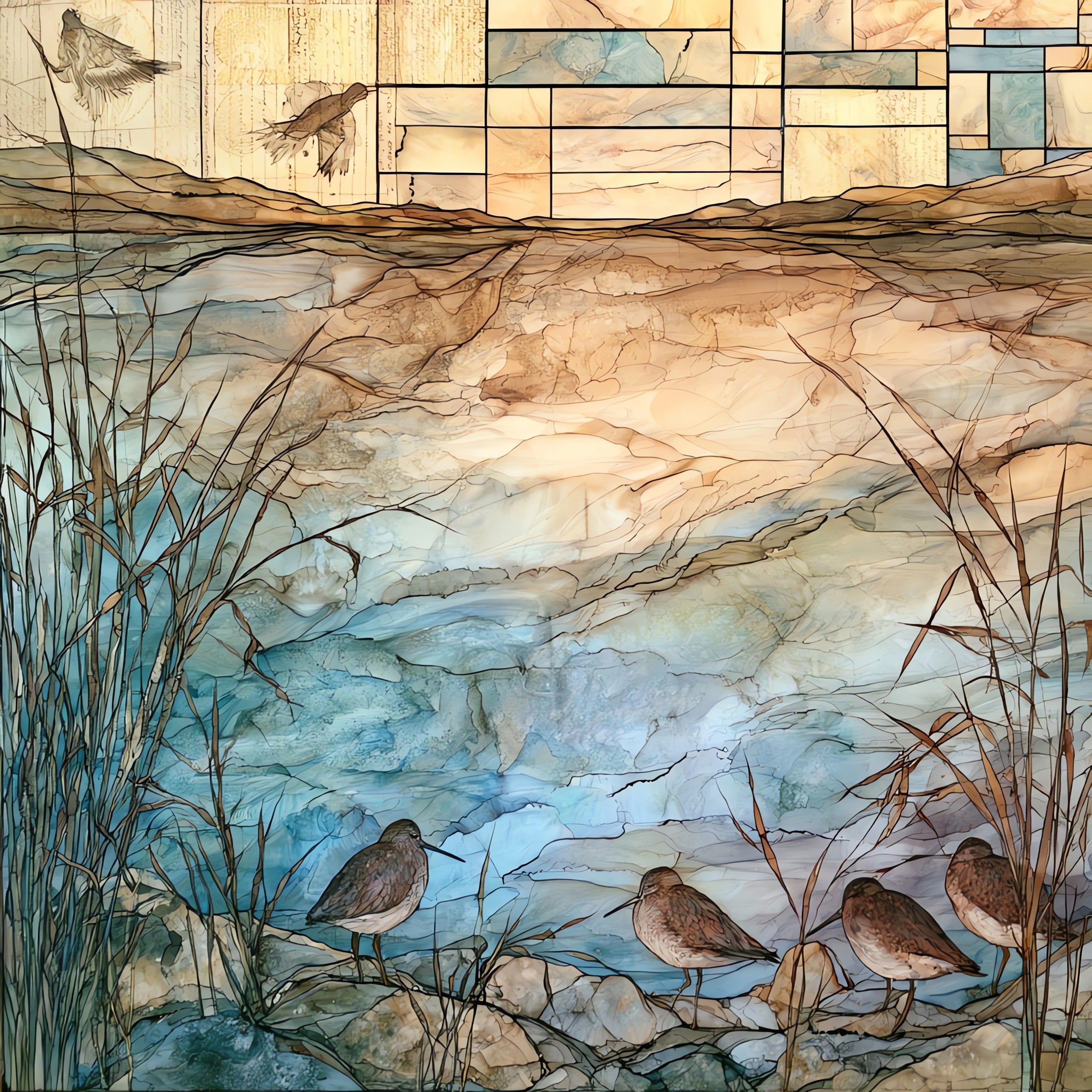 Lake Sakakawea — ceramic art tile