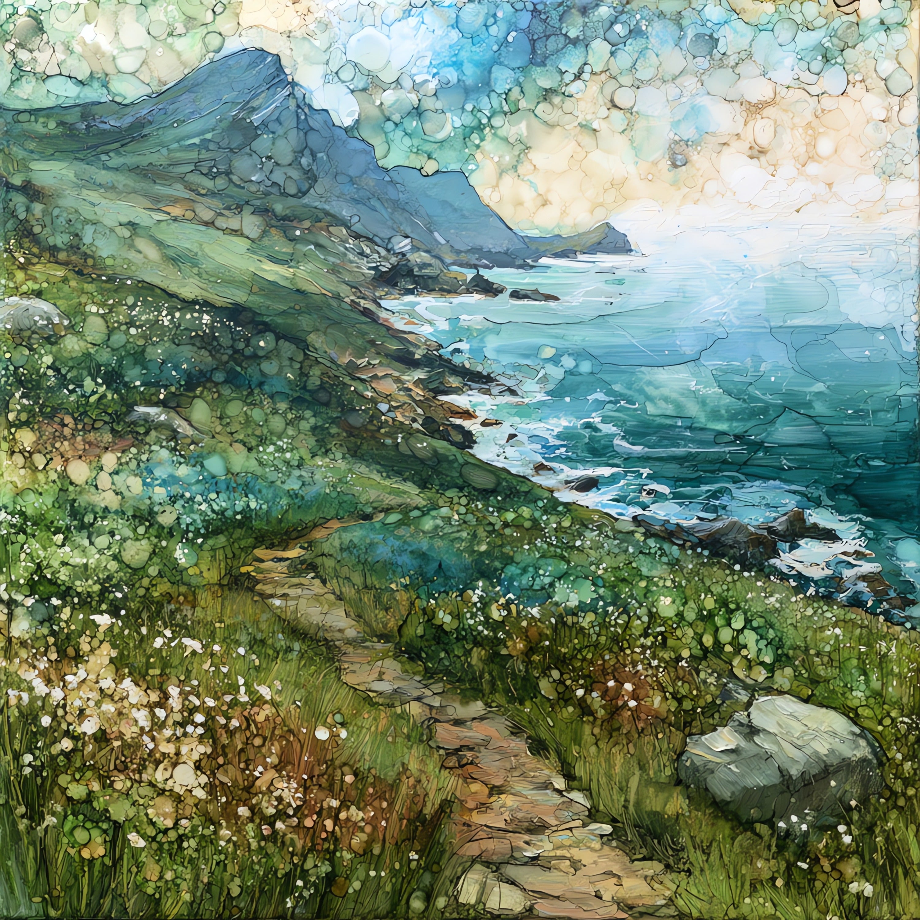 fynbos slopes running unbroken — ceramic art tile