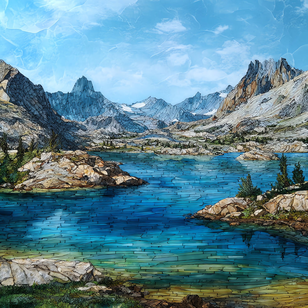 Island Lake below Titcomb Basin in — ceramic art tile