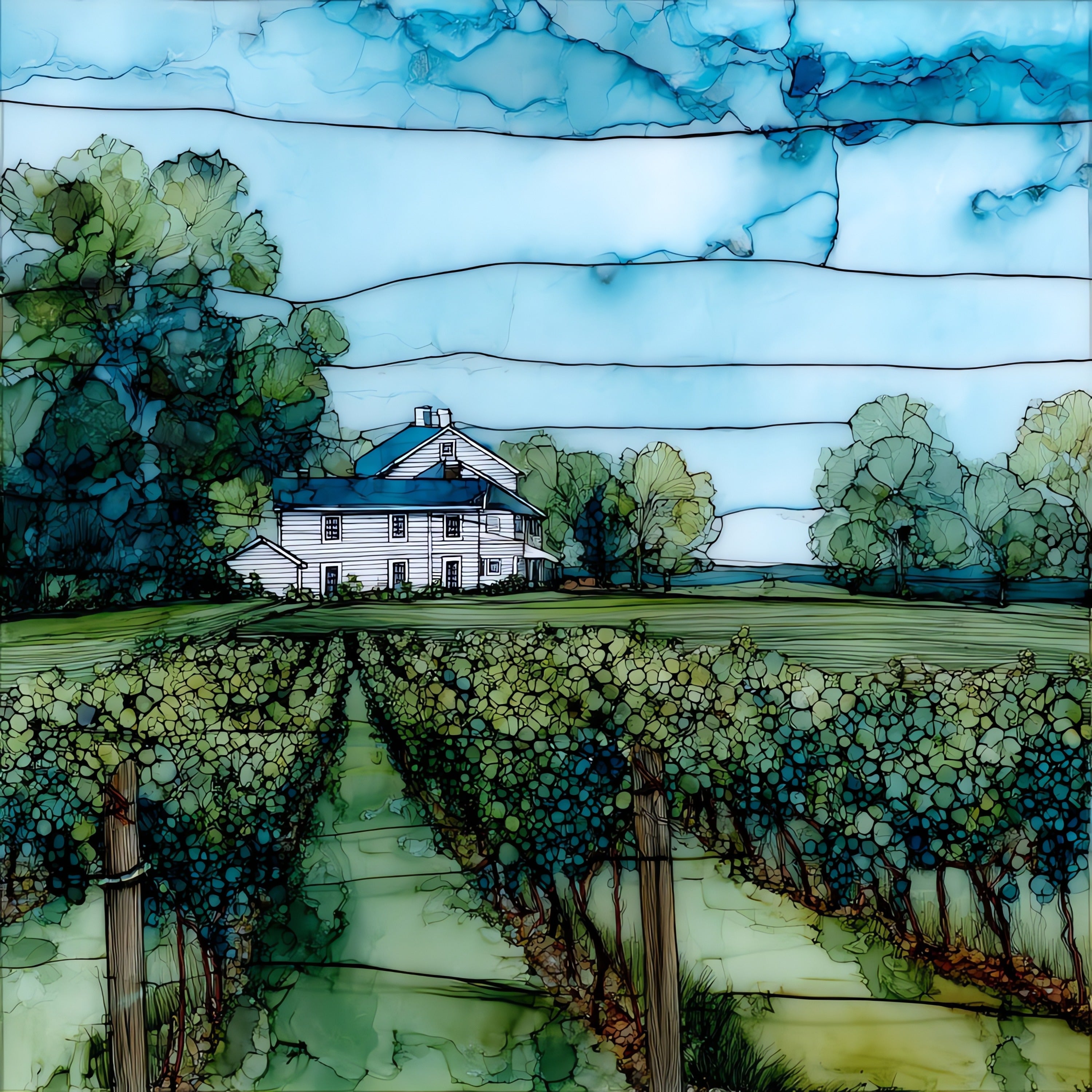Sakonnet Vineyards — ceramic art tile