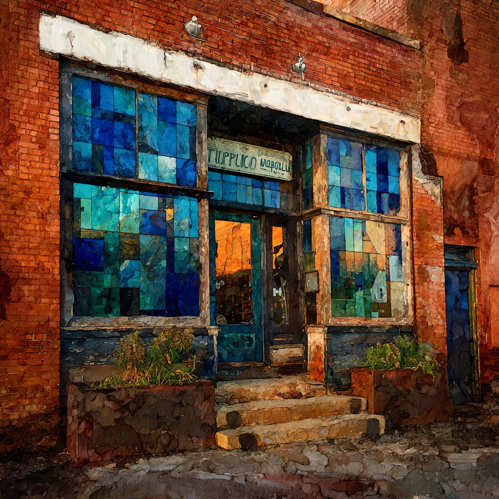 the Tupelo Hardware Co storefront — ceramic art tile
