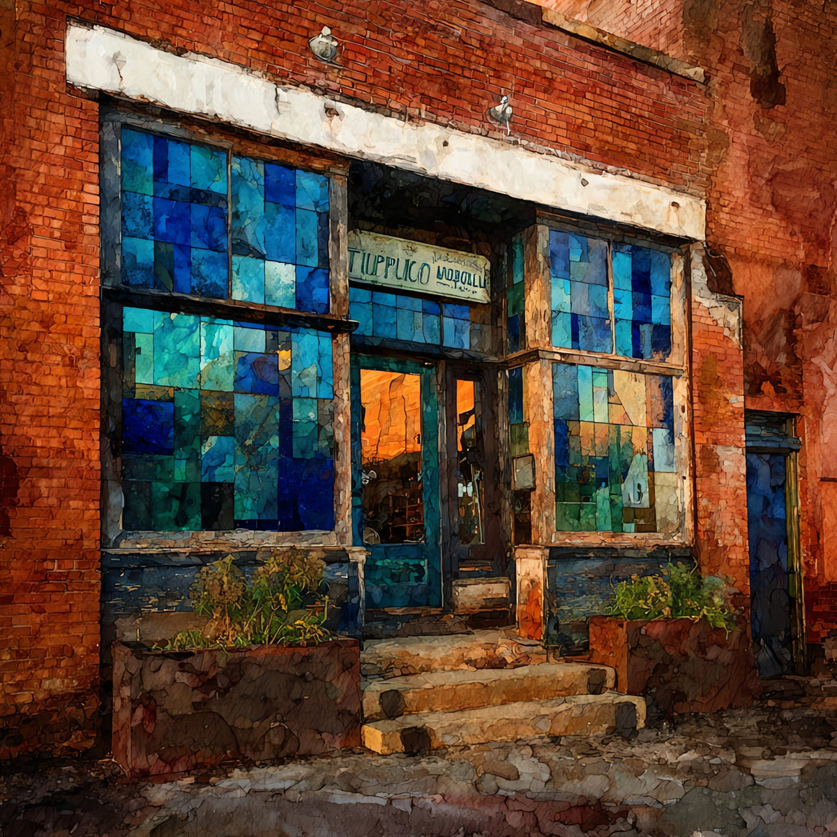 the Tupelo Hardware Co storefront — ceramic art tile