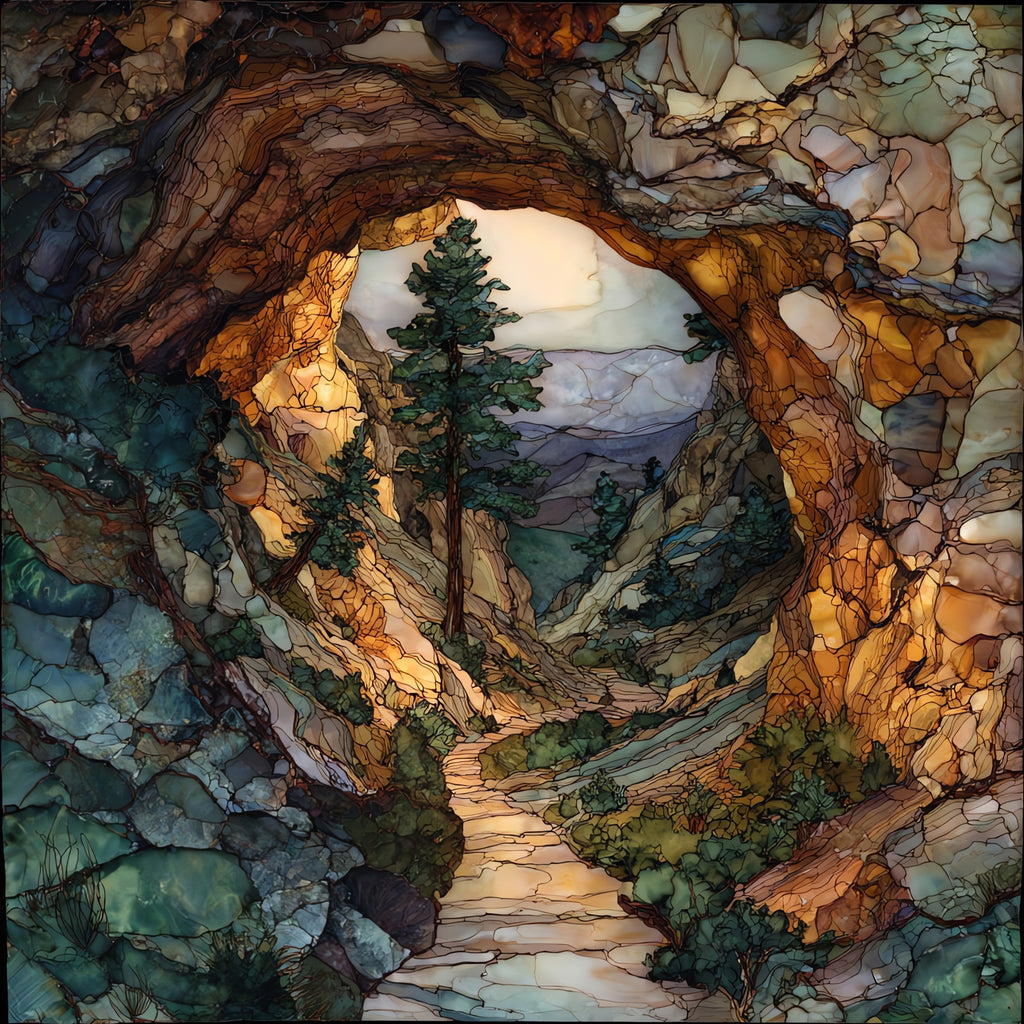 the Lehman Cave entrance trail in — ceramic art tile