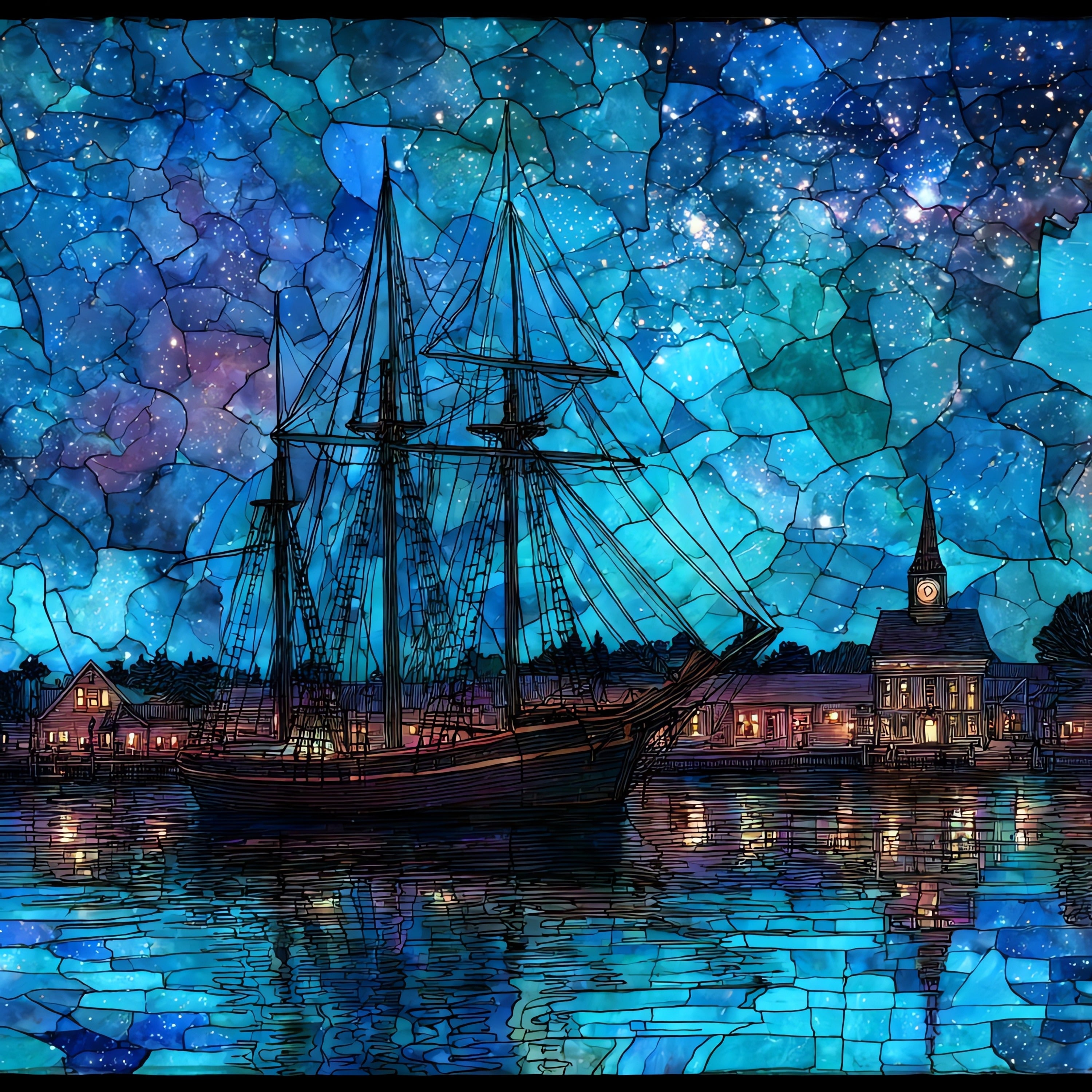 Mystic Seaport — ceramic art tile
