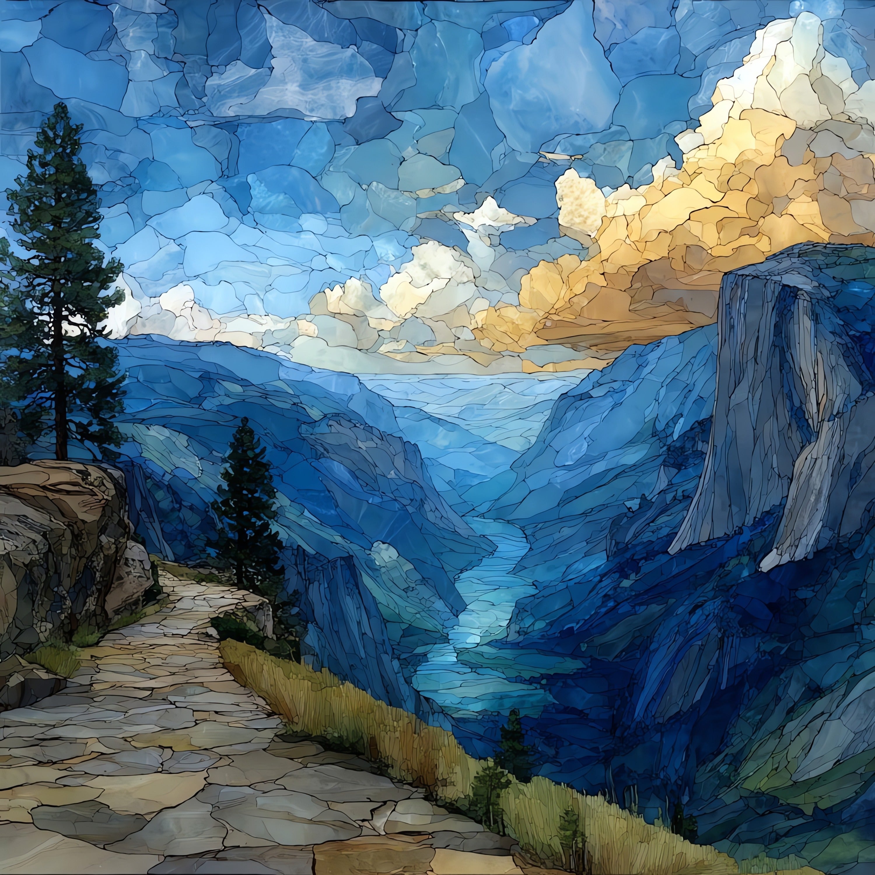 Dewey Point on the Pohono Trail — ceramic art tile