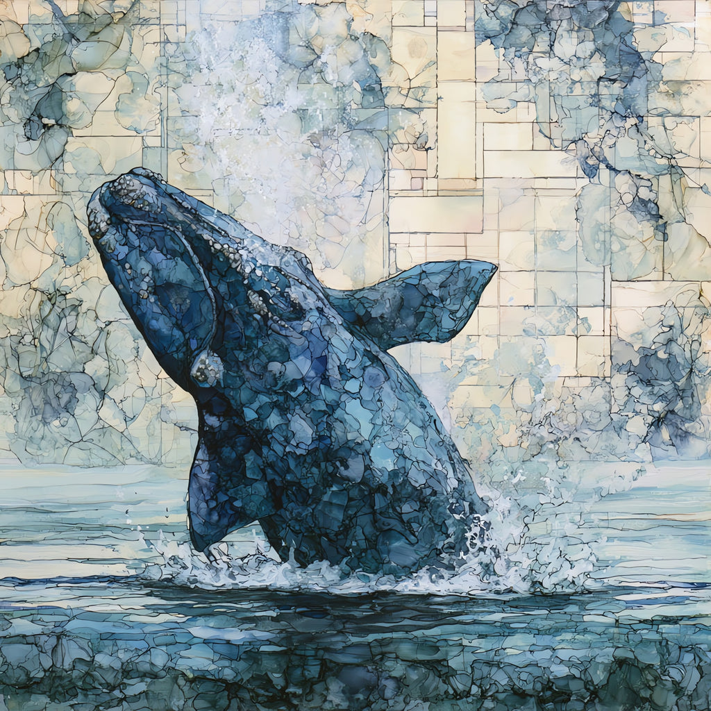 a southern right whale — ceramic art tile
