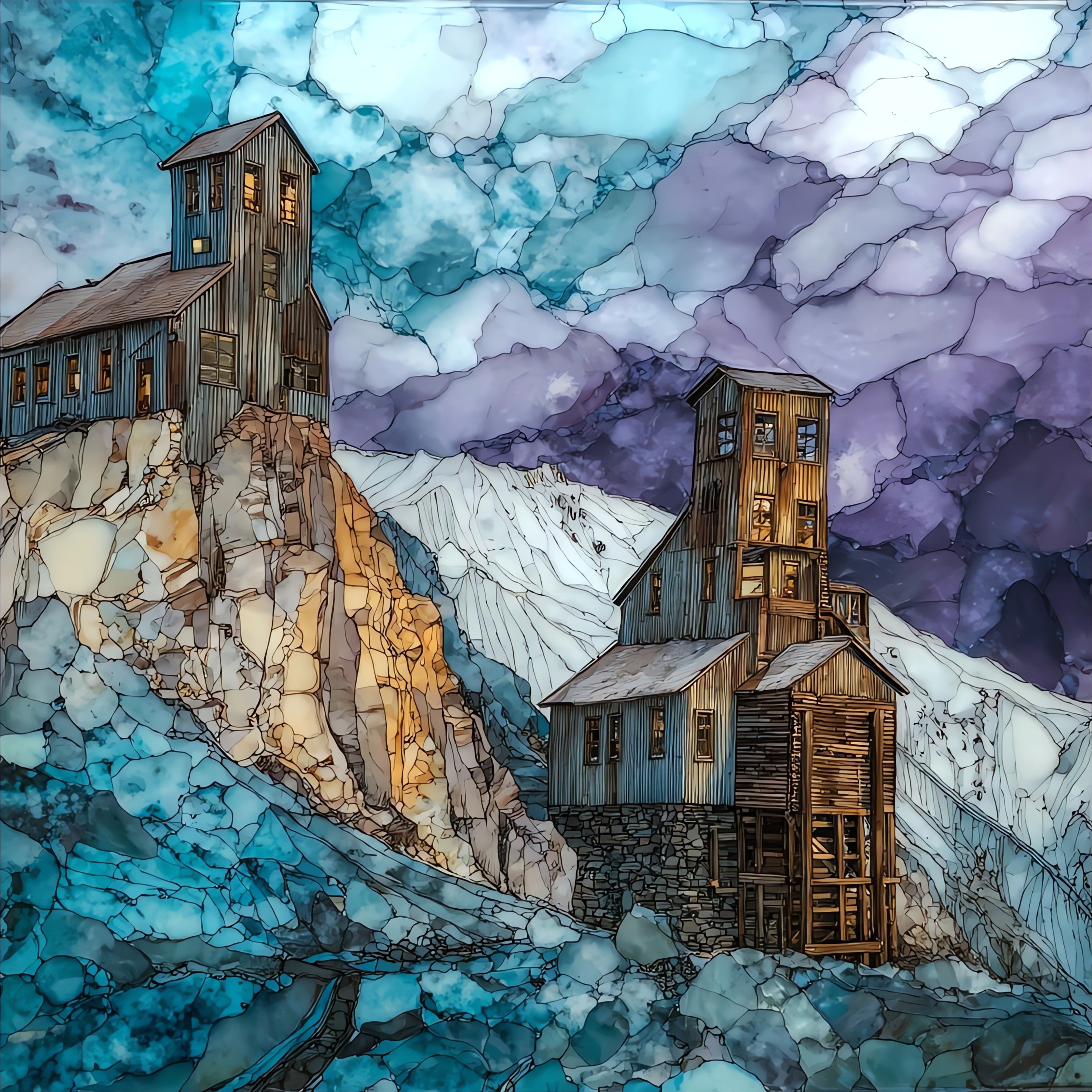 Liberty Bell Mine Telluride San Juans — ceramic art tile