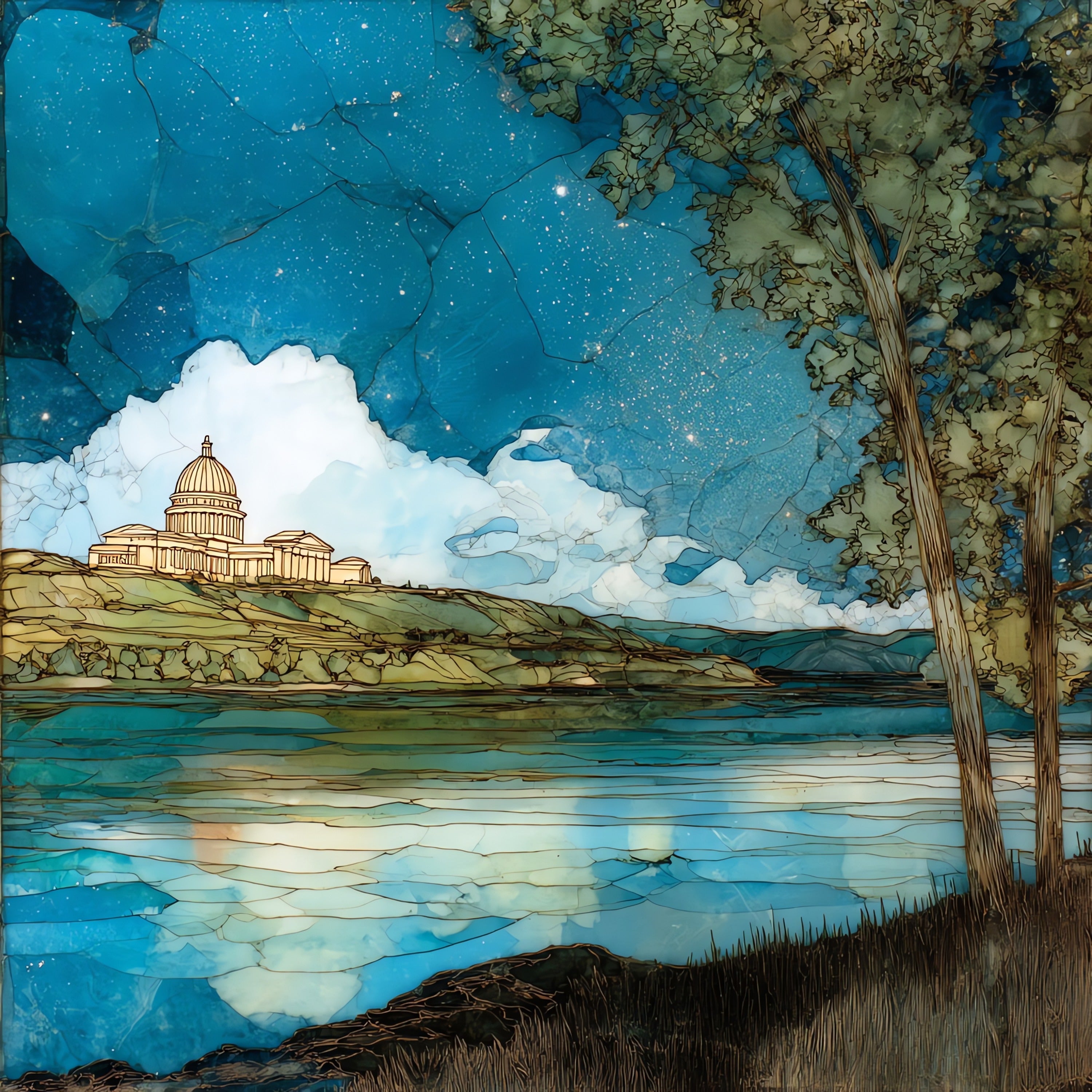 the Missouri River — ceramic art tile