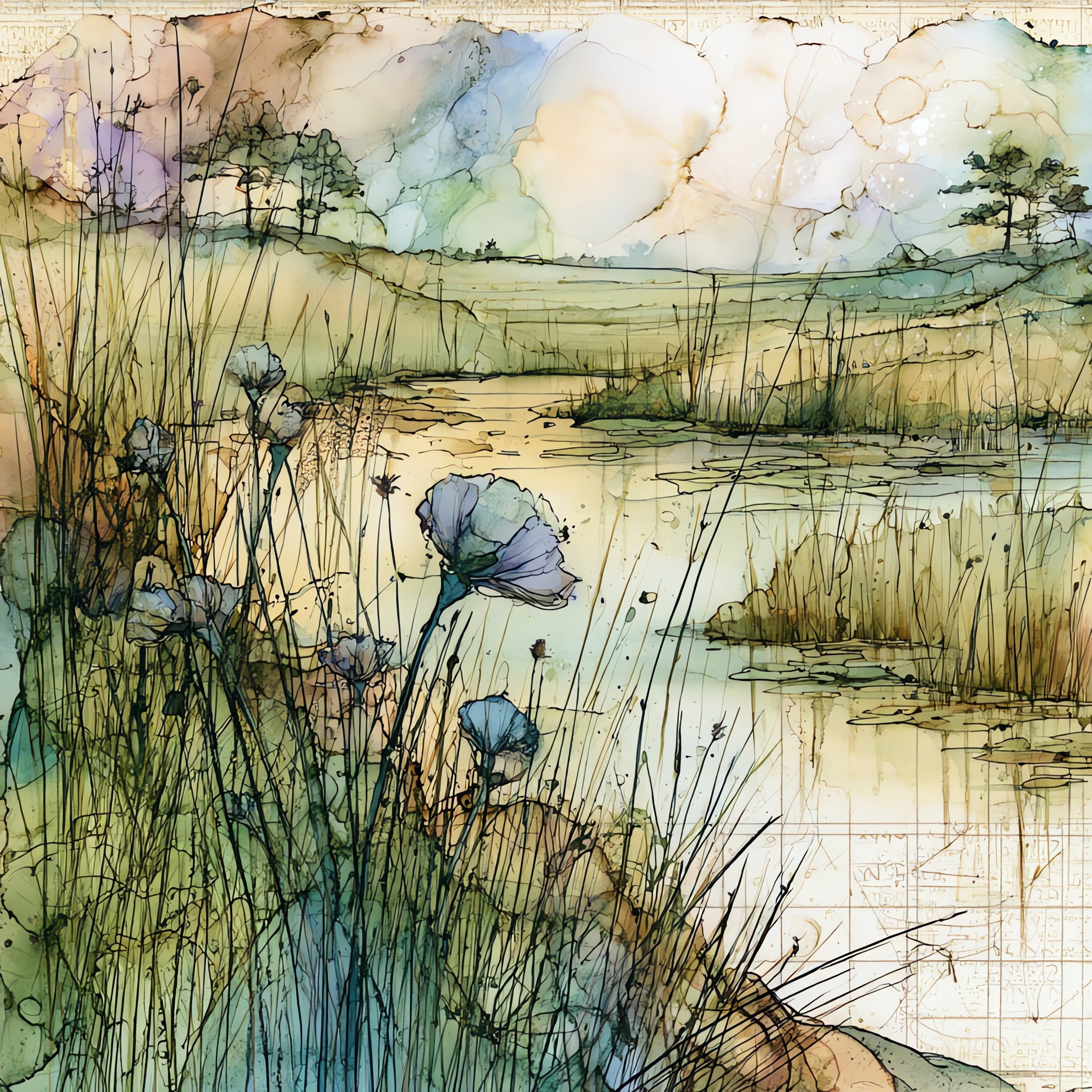 Pinhook Bog — ceramic art tile