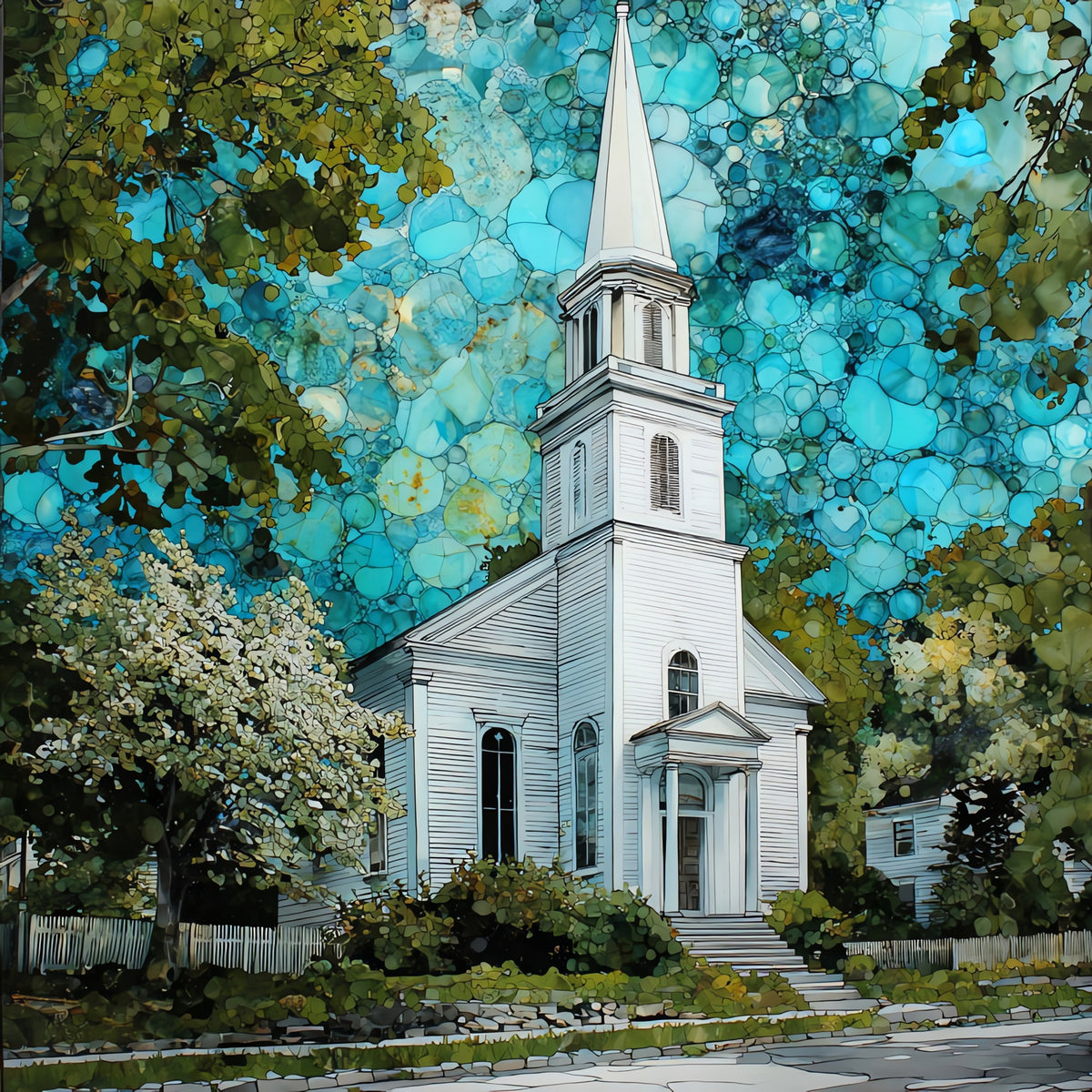 the Old Lyme Congregational — ceramic art tile