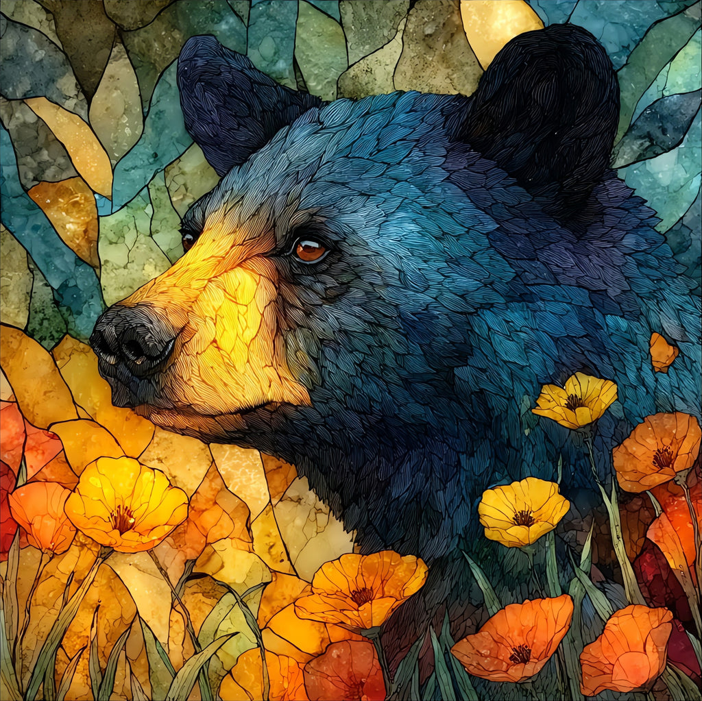 a cinnamon-morph black bear — ceramic art tile
