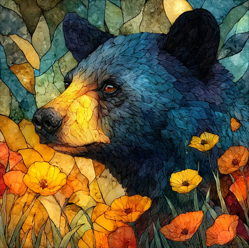 a cinnamon-morph black bear — ceramic art tile