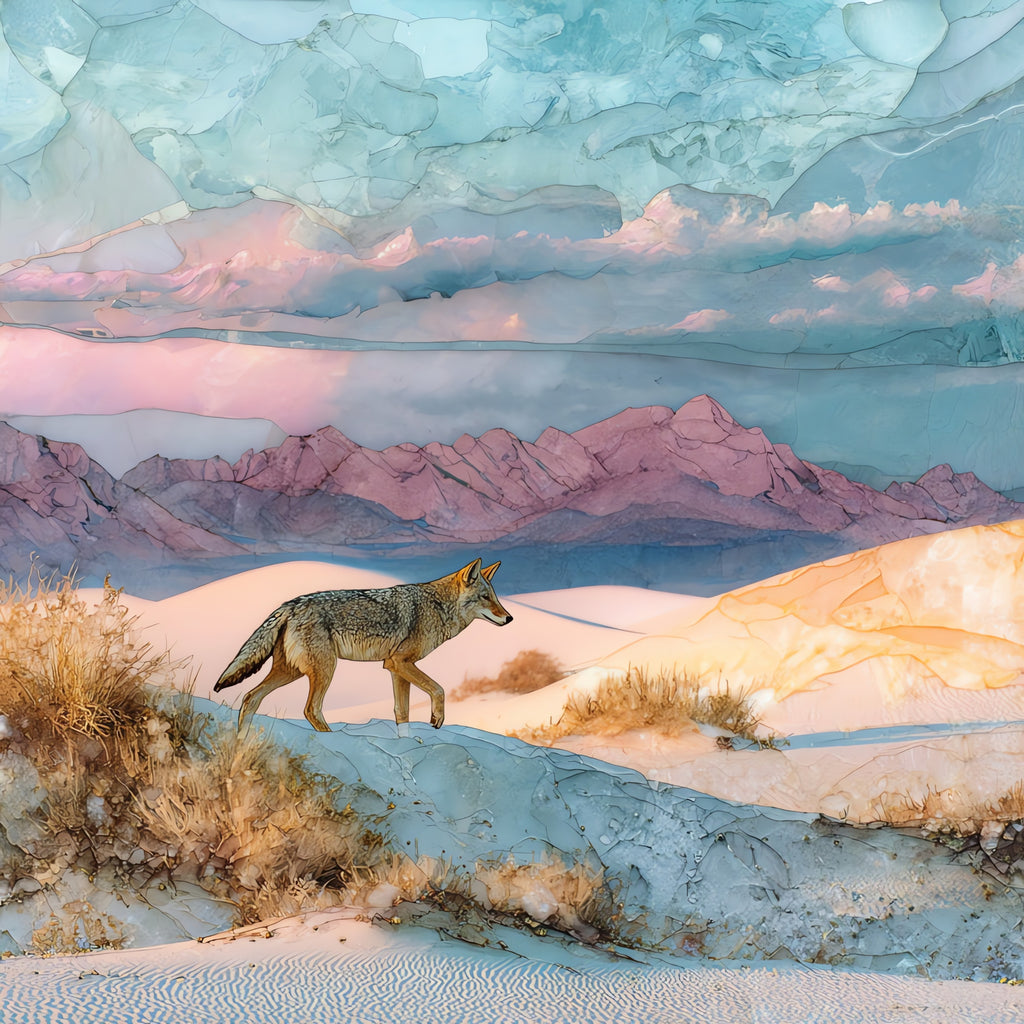 a coyote — ceramic art tile