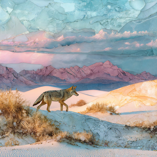 a coyote — ceramic art tile