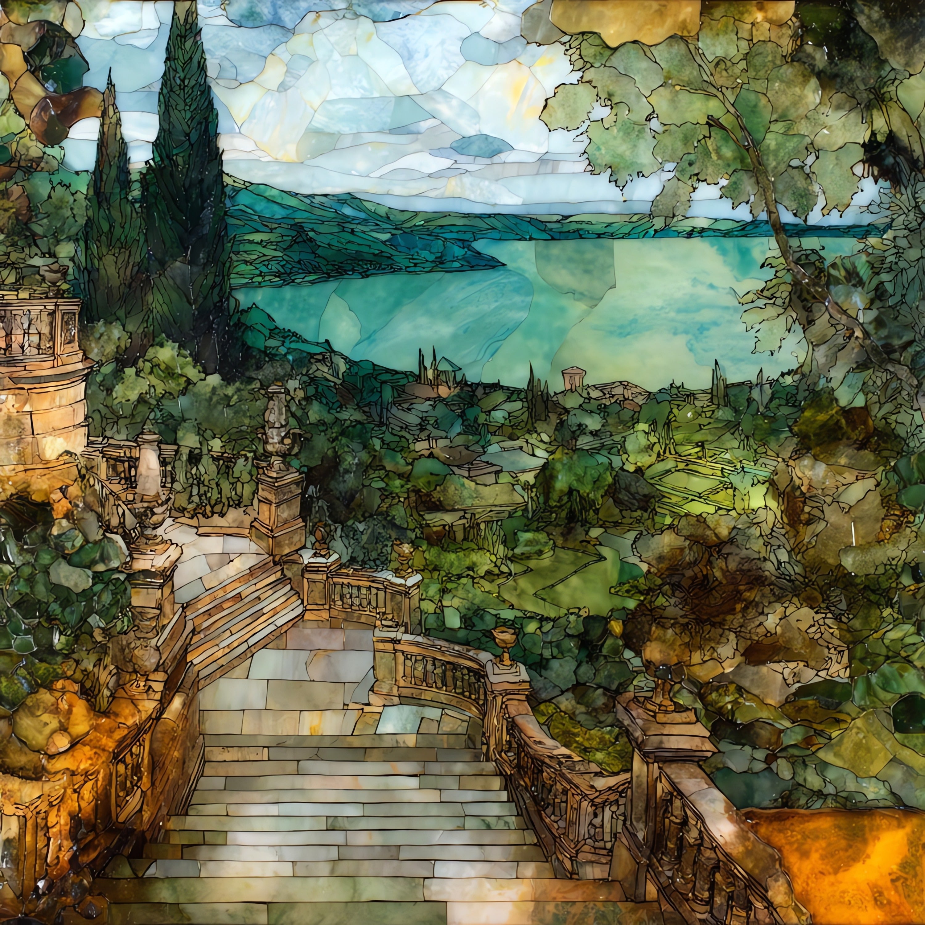 Geneva on the Lake — ceramic art tile
