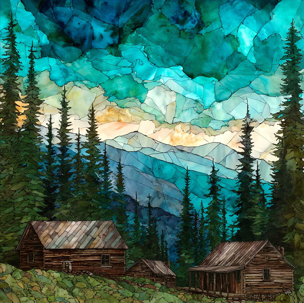 the Mount Le Conte summit — ceramic art tile
