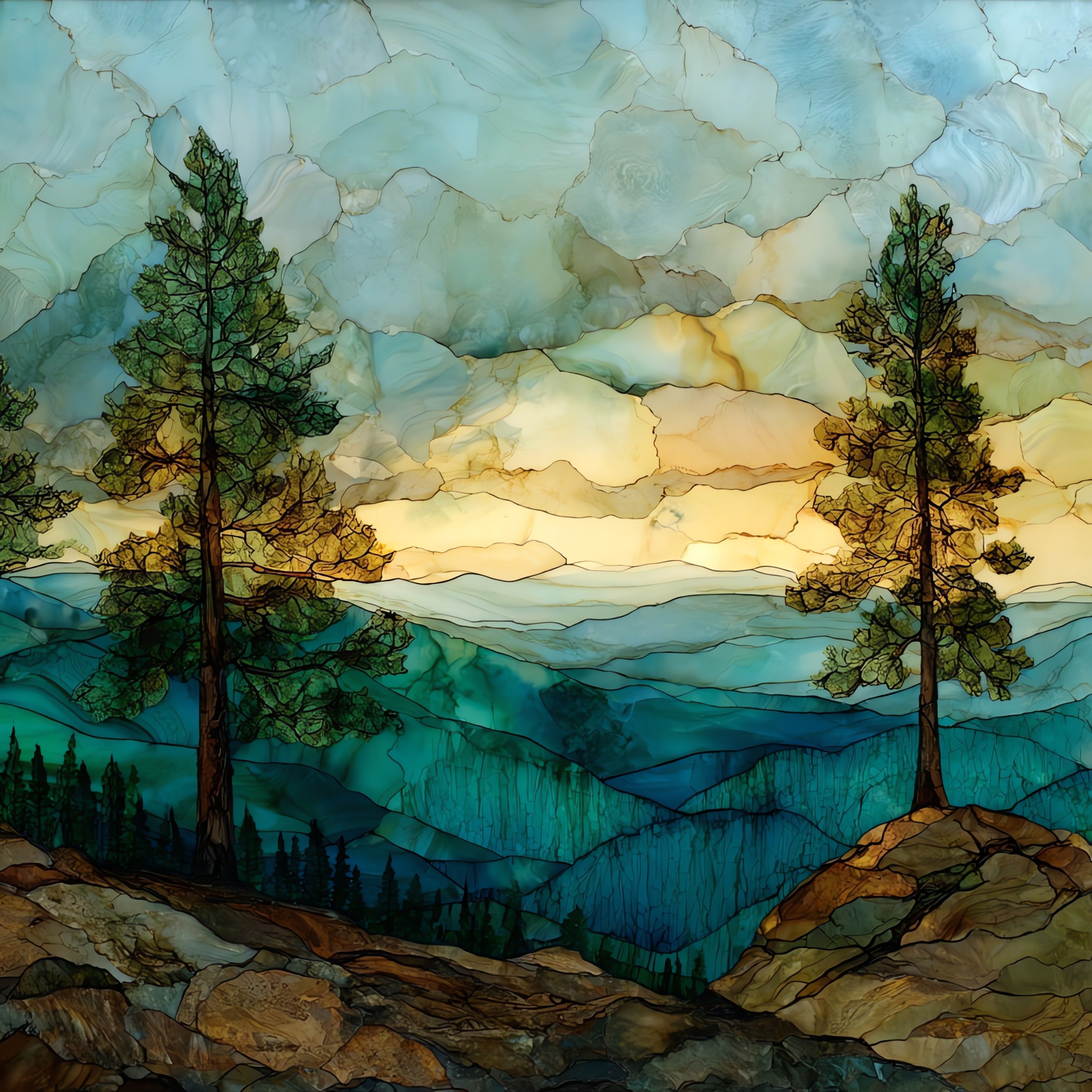 the Pine Ridge escarpment — ceramic art tile