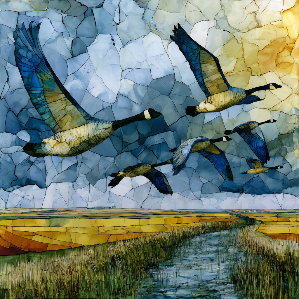 Geese — ceramic art tile