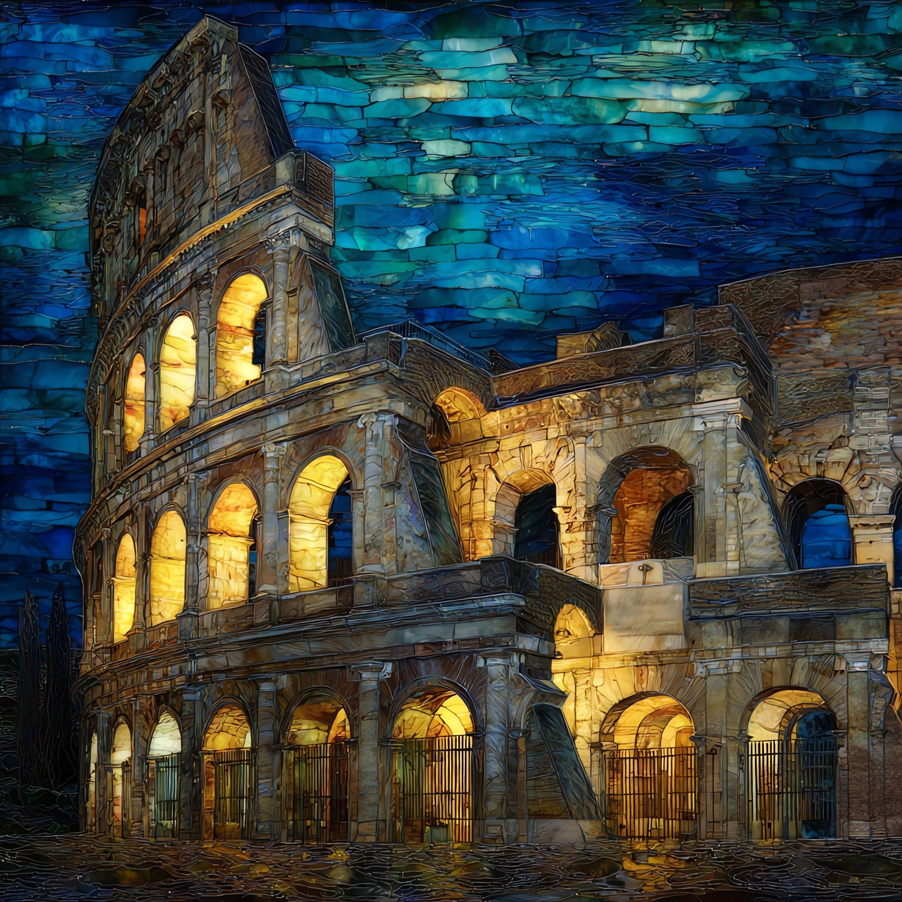 Odeon of Herodes Atticus — ceramic art tile