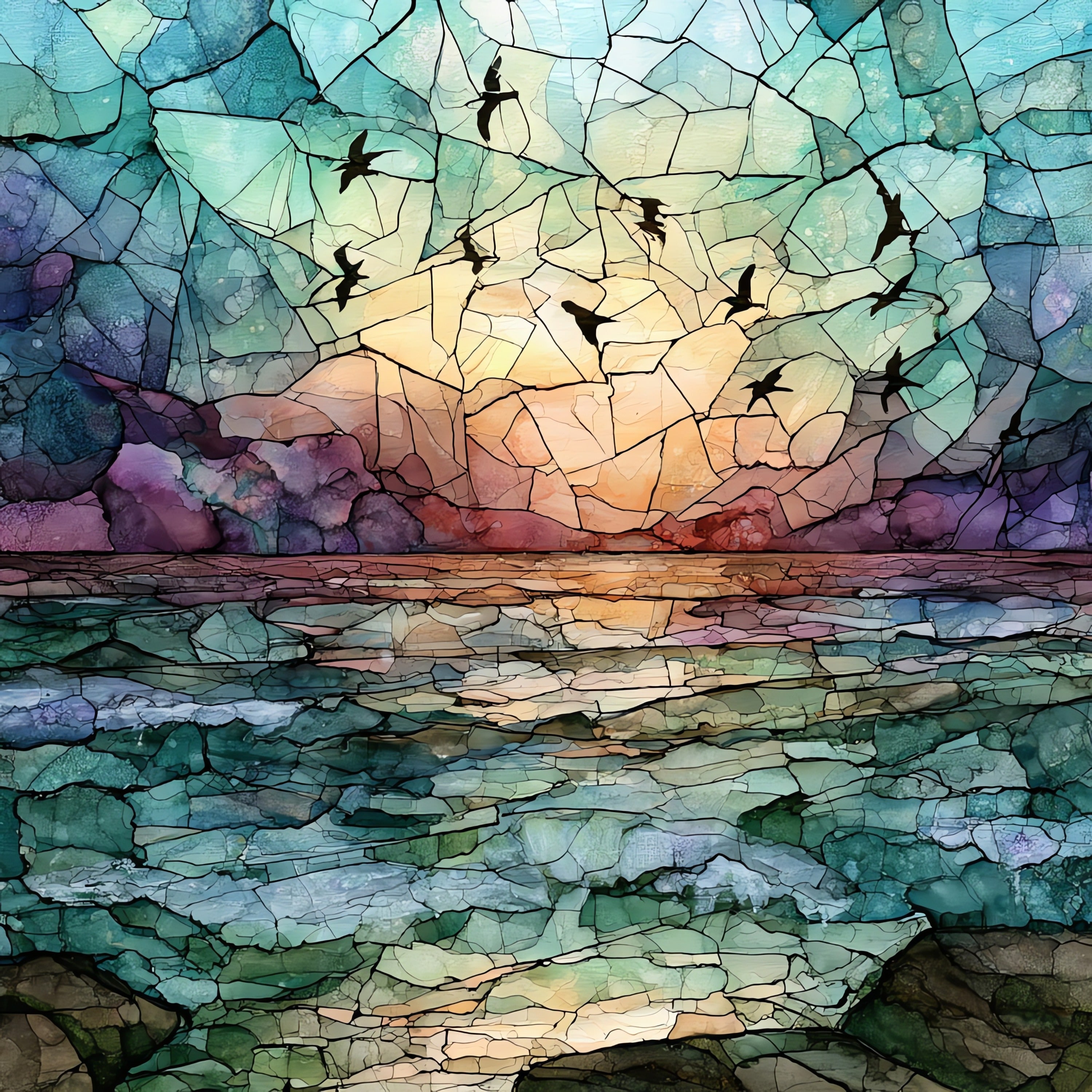 Delaware Bay — ceramic art tile