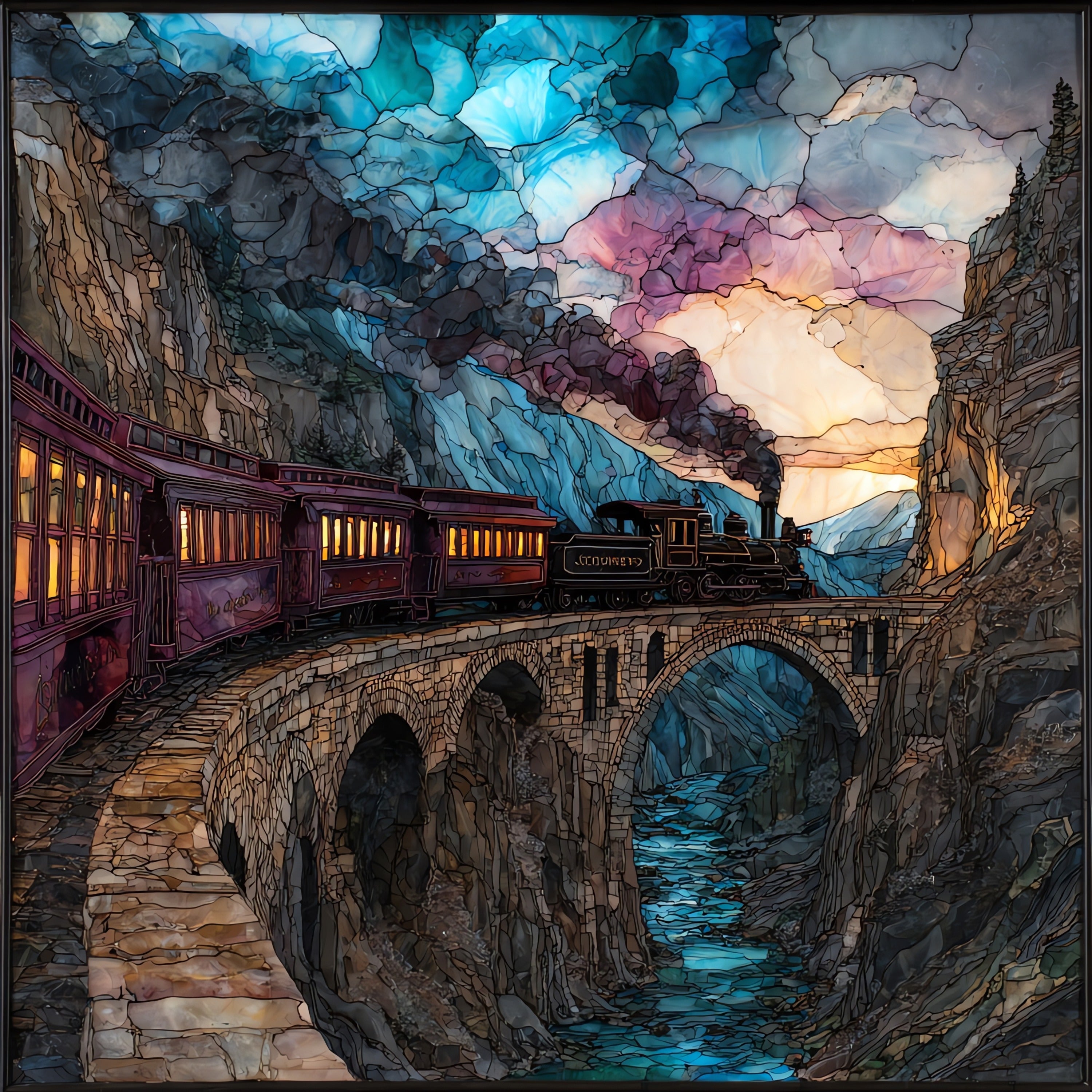 Georgetown Loop steam train Front Range — ceramic art tile