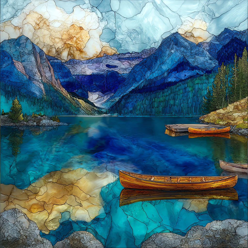 Holland Lake below the Swan Range — ceramic art tile