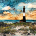 Fire Island Lighthouse on the Long — ceramic art tile