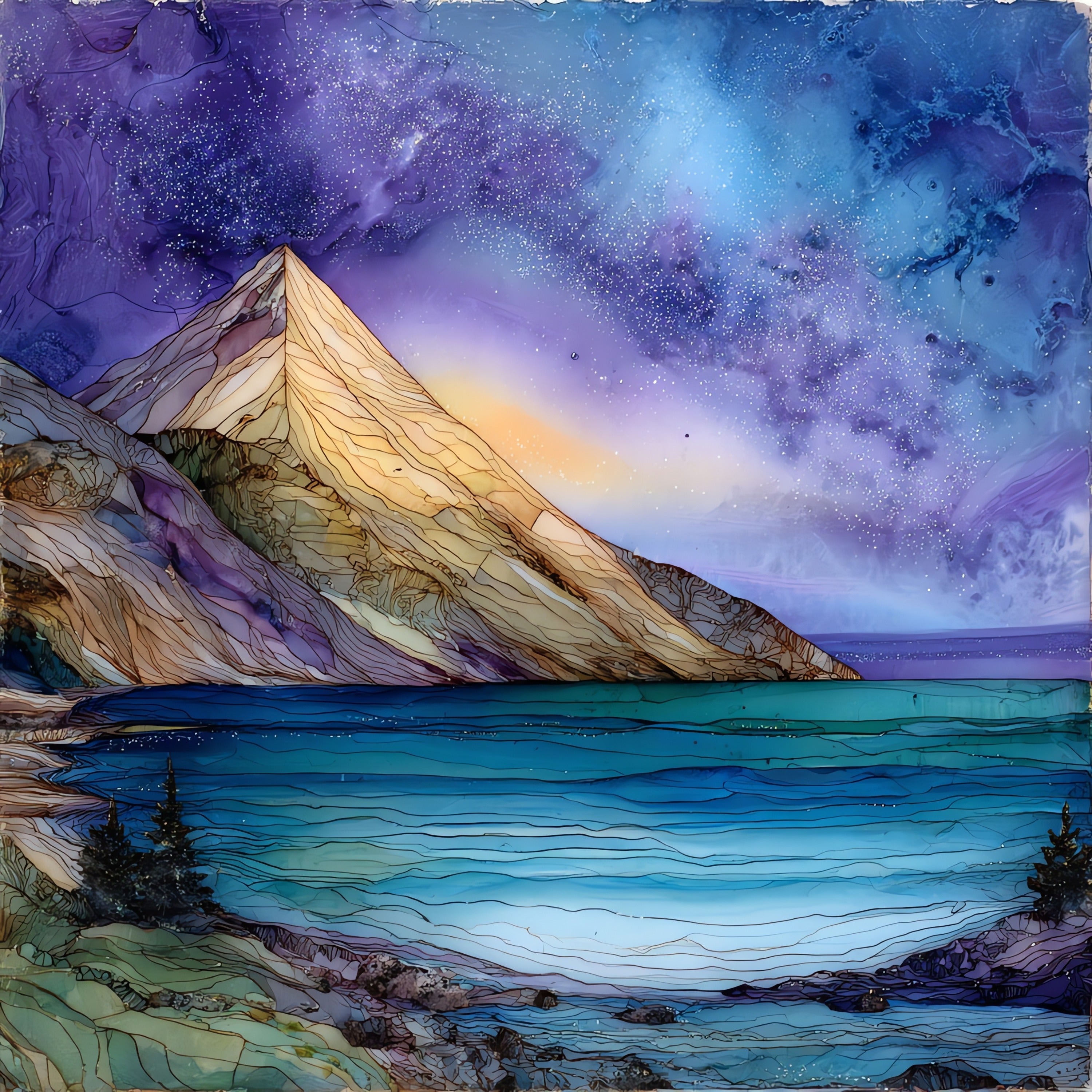 Pyramid Point — ceramic art tile