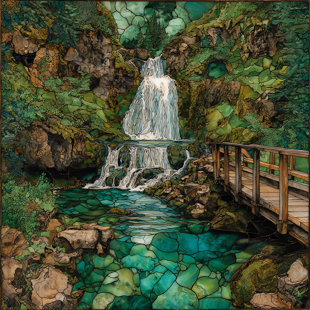 Grotto Falls — ceramic art tile