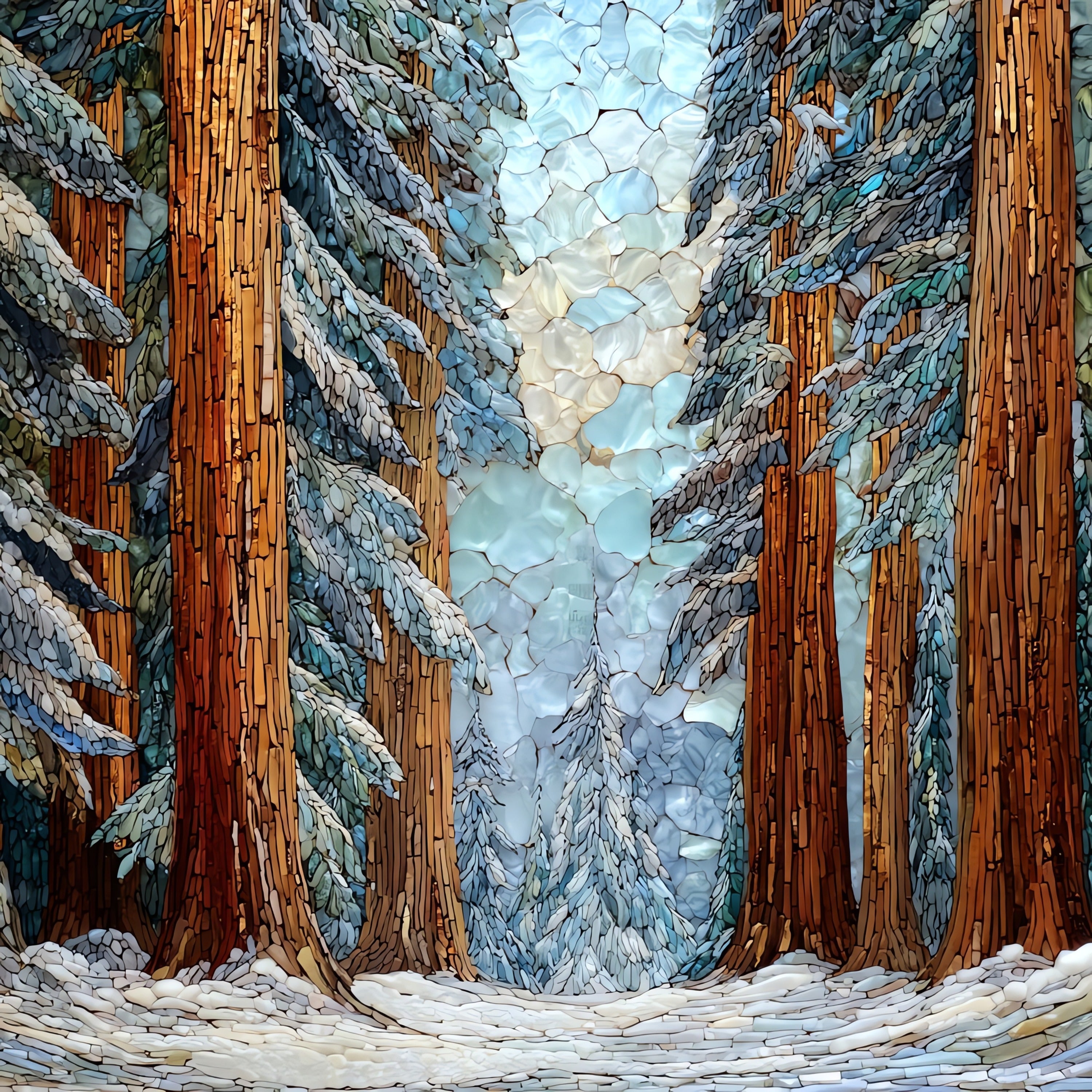 Giant Forest Snow — ceramic art tile