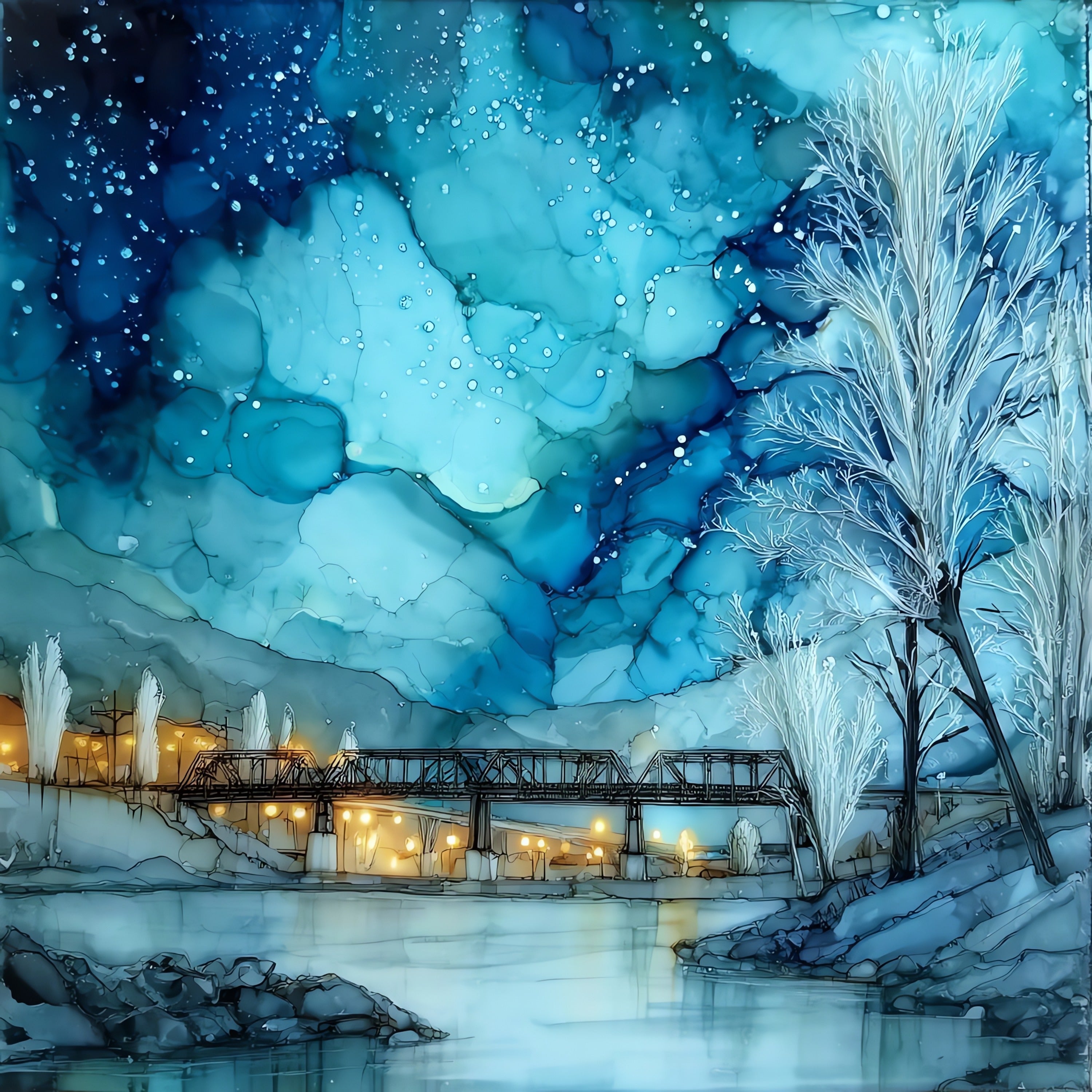 the Chena River — ceramic art tile