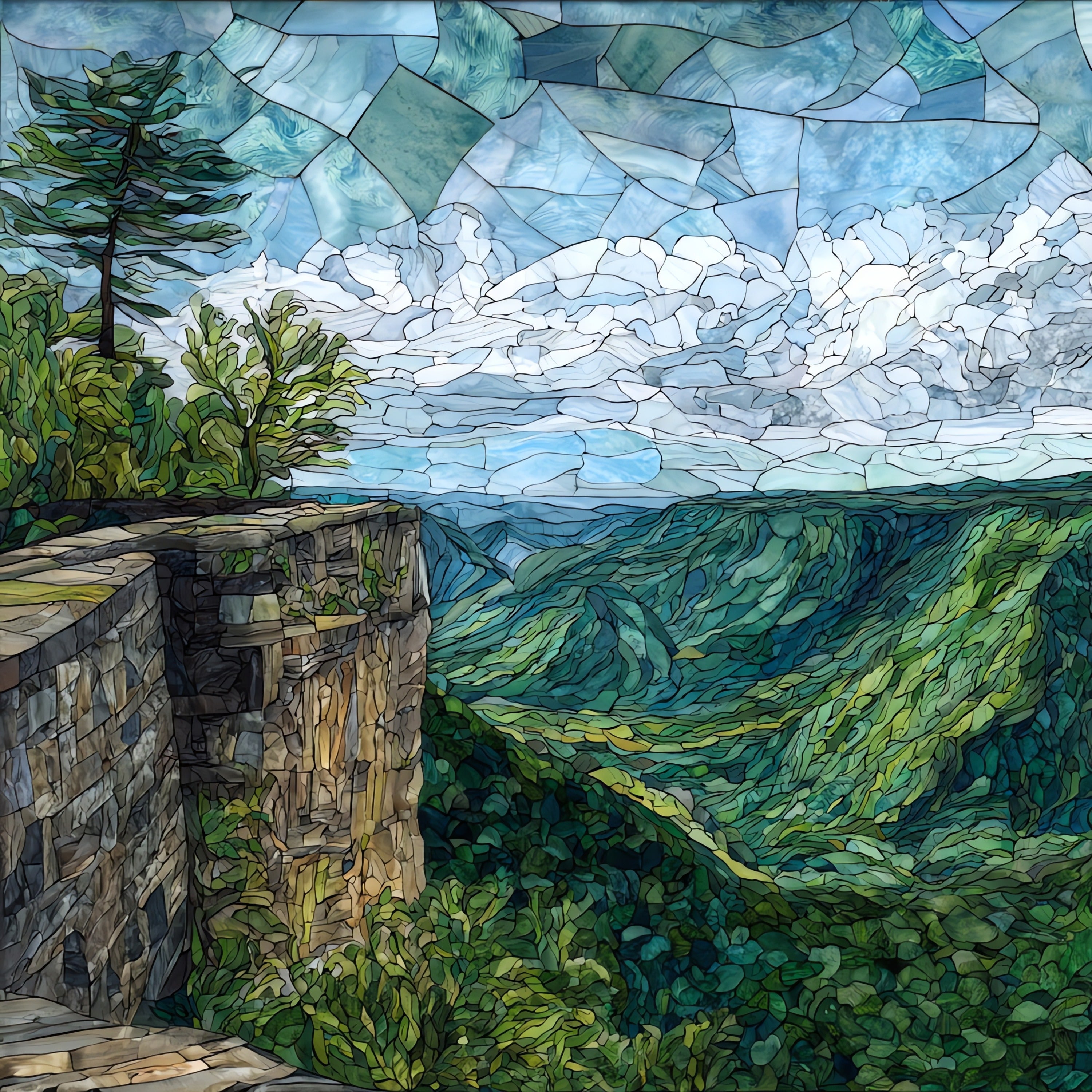 Cumberland Gap on the Virginia side — ceramic art tile