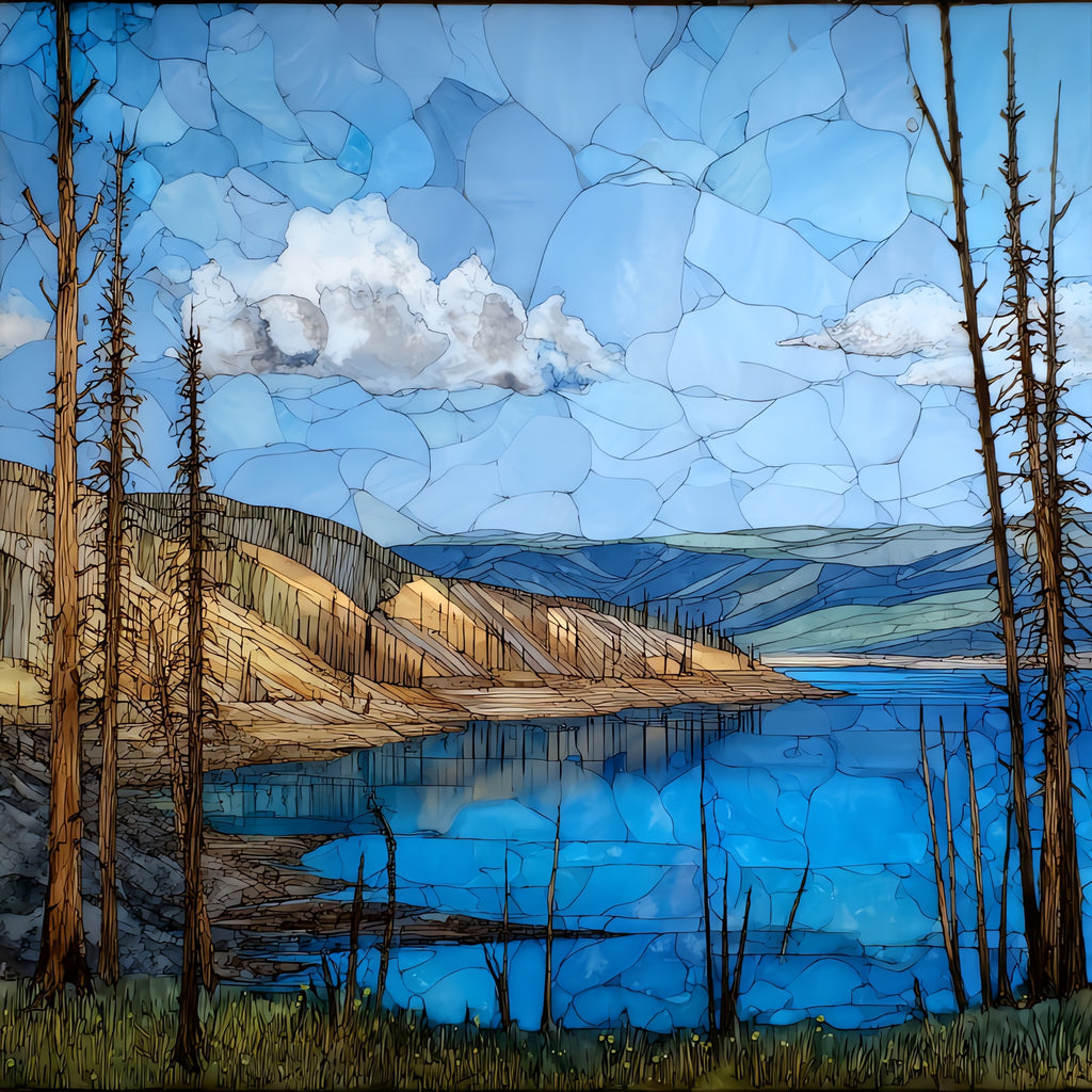 Quake Lake — ceramic art tile