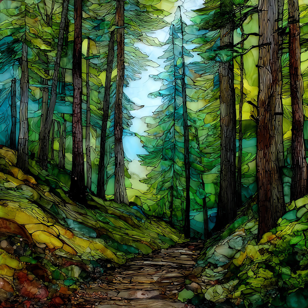 Pine Point Trail winding — ceramic art tile