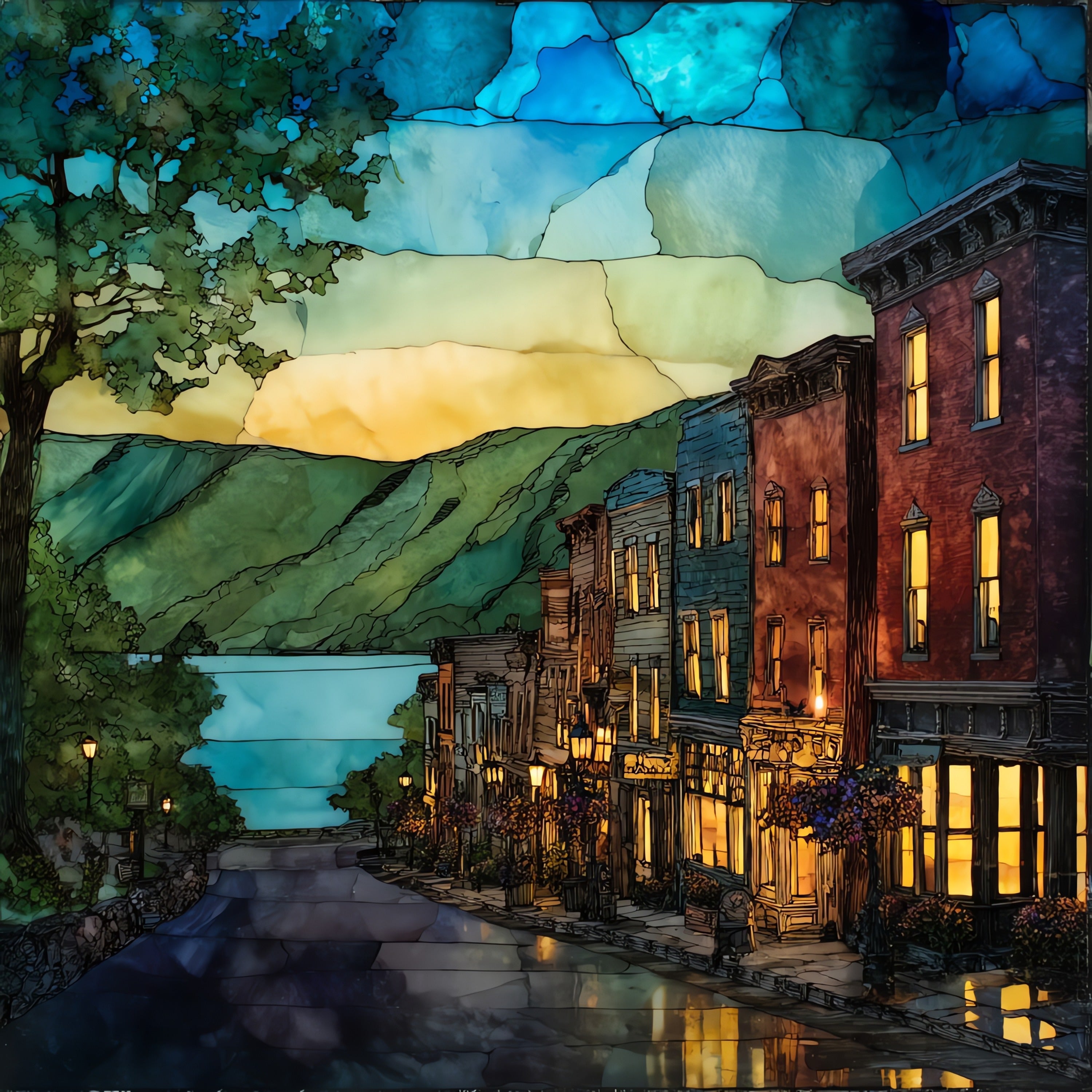 Cold Spring Main Street — ceramic art tile