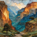 Grand Canyon Supai Group strata stacked — ceramic art tile