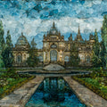 La Granja royal palace fountains — ceramic art tile