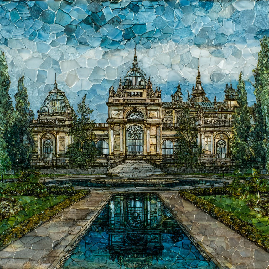 La Granja royal palace fountains — ceramic art tile