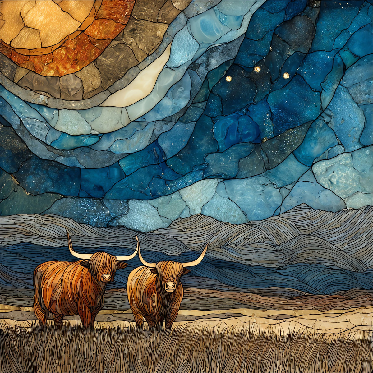 the Wichita Mountains — ceramic art tile