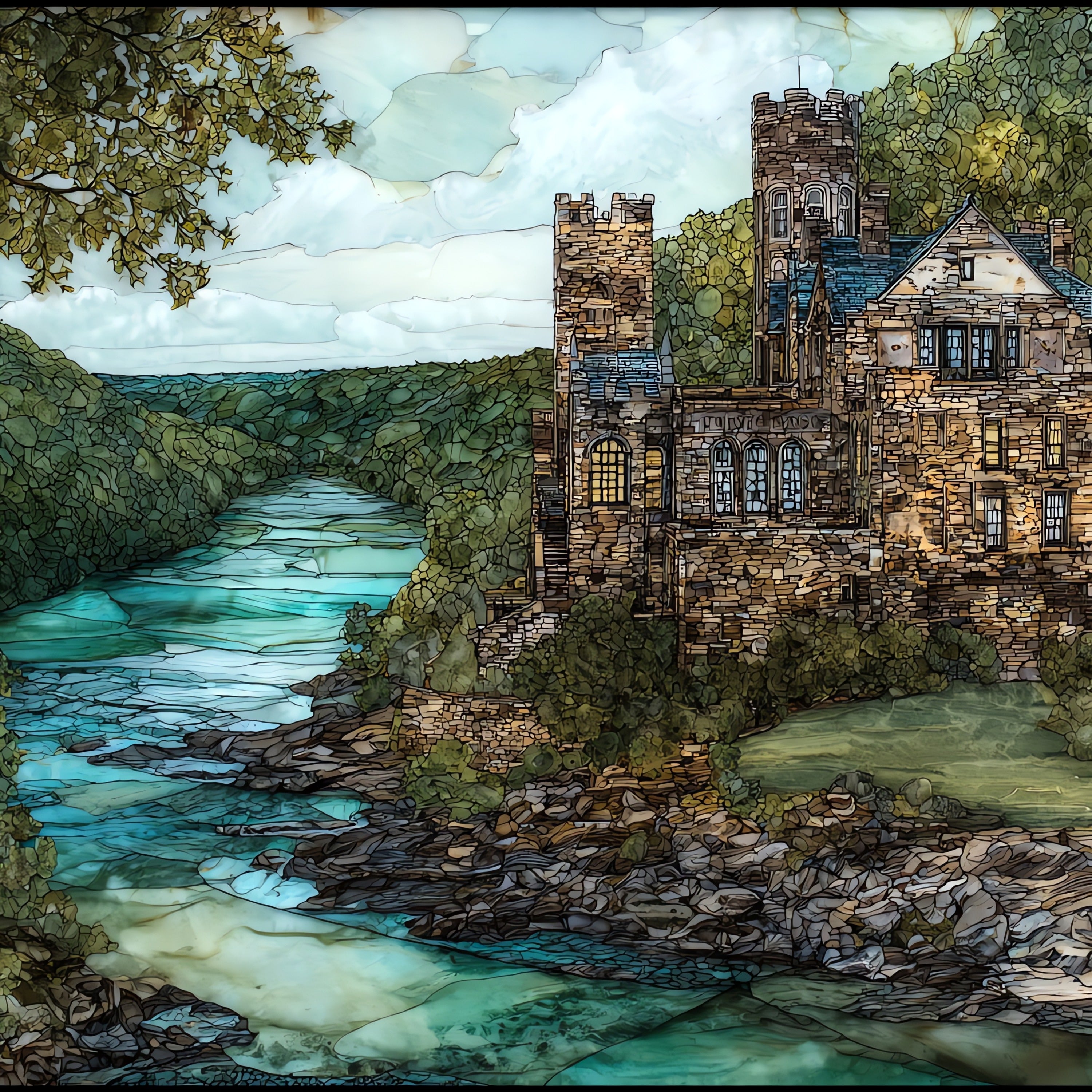 Gillette Castle — ceramic art tile