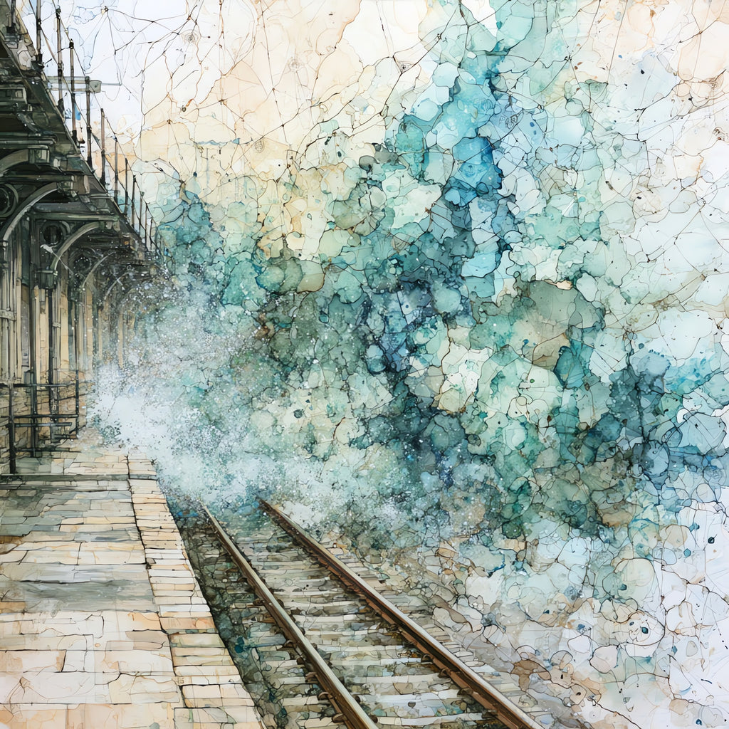 storm waves exploding against — ceramic art tile